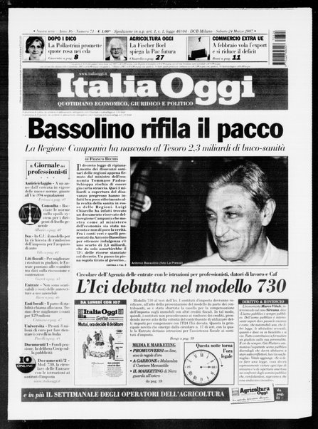 Italia oggi : quotidiano di economia finanza e politica